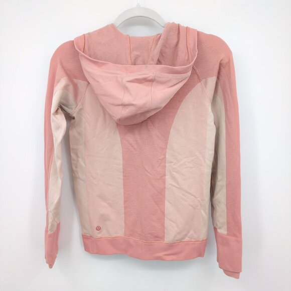 Lululemon Ebb to Train Jacket Pink Hooded Full Zip Size 6 Athleisure Casual - Picture 2 of 13